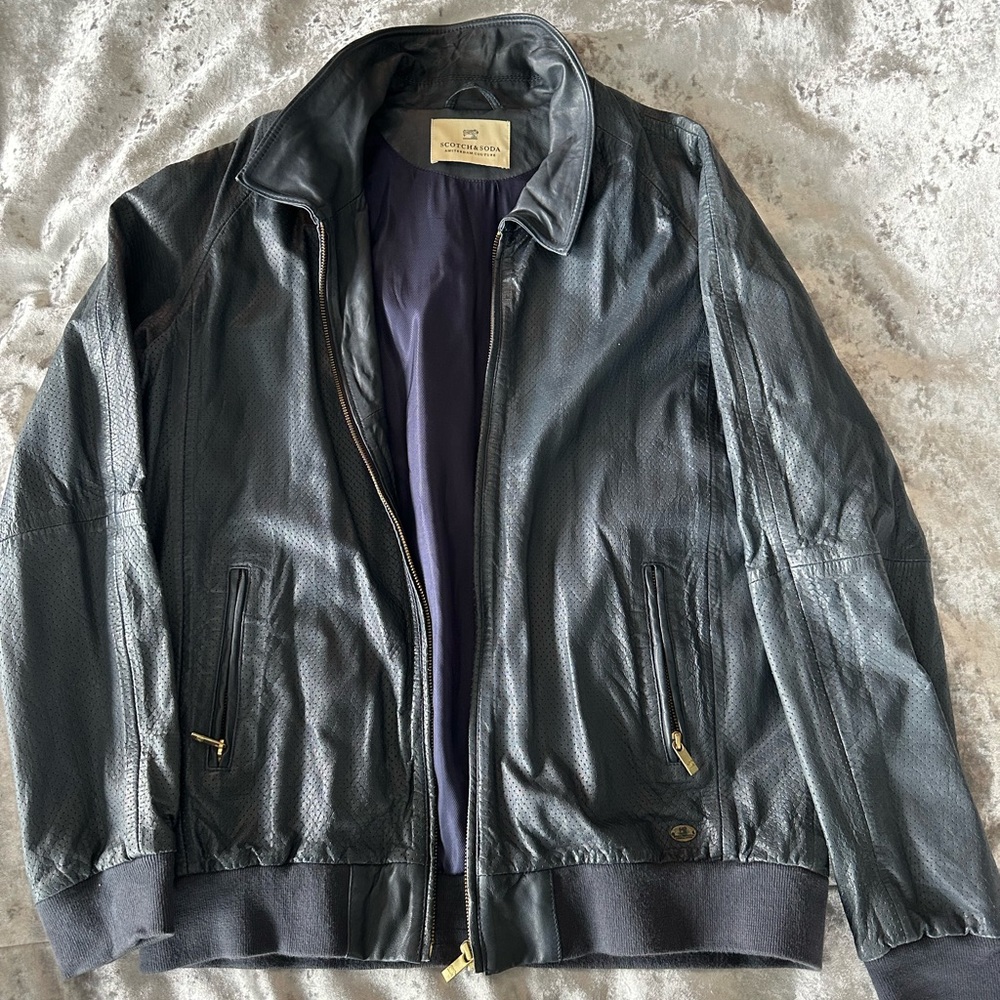 Scotch & Soda Leather Mens Jacket size XL